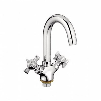 Смеситель для раковины 1/2 кер L1111-2 Ledeme БАБОЧКА выс.лит.излив, под гайку, силумин 518764