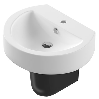 Умывальник-тюльпан "Best-55 Black" с отв c полупьедесталом (Sanita Luxe) 522802