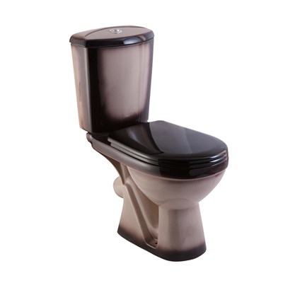 Унитаз-компакт "Комфорт" черный (косой, нижн, сид. полип., 2-кн.арм) (Rosa) 510789