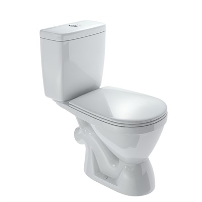 Унитаз-компакт "Лира" белый (косой, нижн, сид. полип., арм) (Rosa) 505831