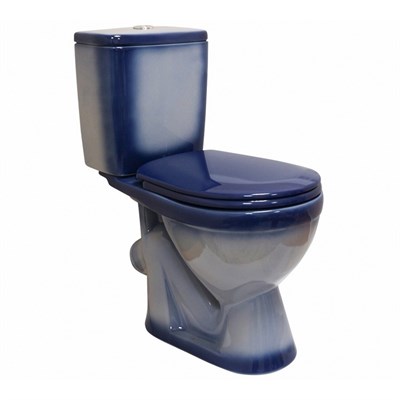 Унитаз-компакт "Лира" синий (косой, нижн, сид. полип., арм) (Rosa) 511472
