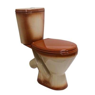 Унитаз-компакт "ЭЛЕГАНТ" коричневый (косой, нижн, сид.полип., арм) (Rosa) 522623