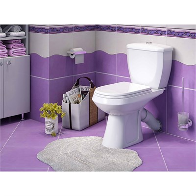 Унитаз-компакт "Элисса" белый (косой, НИЖН, сид. полипроп. с мет.крепл, арм) (Ст.Оскол) 510961