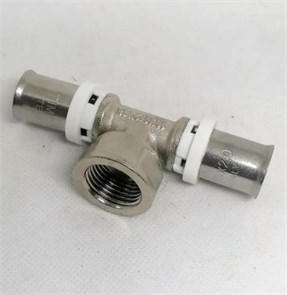 Пресс-тройник переходной TIM Ф16 - 1/2" - Ф16 гайка  [15 шт], арт. F-T1602FN F-T1602FN