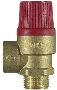 Предохранительный мембранный клапан 1/2" штуцер - 3,0 Бар  [красный колпачок]  [10 шт], арт. BL22MF-K-3 BL22MF-K-3