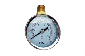 Манометр радиальный TIM 1/4" - 10 бар [подключение сверху]  [1 шт.], арт. Y-50C-10 Y-50C-10