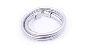 Шланг для душа TIM силиконовый (матовый серебристый) 1/2" -150см [SV]  [1 шт.], арт. C-M150-04SV C-M150-04SV