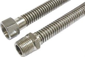 Сильфонная подводка TIM для газа и воды -  1/2" [ 120 см ] гайка / штуцер  [10 шт], арт. C-G27-12 C-G27-12