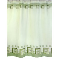 Штора для ванной ZALEL 180*200 (зеленый фон) без колец 280458