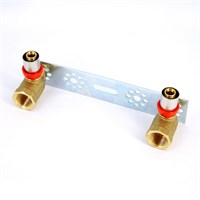 Водорозетка пресс-В 16х1/2'двойная на планке с вертикальной подводкой 880937