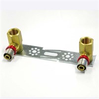 Водорозетка пресс-В 20х1/2'двойная на планке с вертикальной подводкой 858418