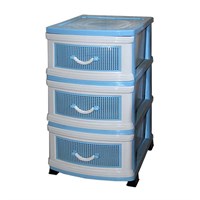 Комод ДЕЛЬФИН 3 яр. голубой/белый В75*Ш38*Г47 526268