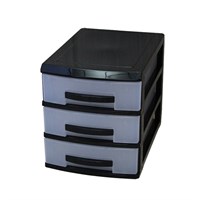 Мини-комод 3 ярус черный/прозрачный В20*Ш18*Г25 526283