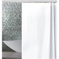 Штора для ванной PEVA эконом 180*180 белая с кольцами 526318