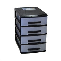 Мини-комод 4 ярус черный/прозрачный В25*Ш18*Г25 526716