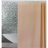 Штора для ванной PEVA эконом 180*180 коричневая с кольцами 527073