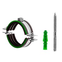 Хомут сантехнический 8'' (207-219 мм) М10х100 в комплекте со шпилькой и дюбелем 527194