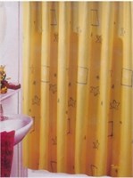 Штора для ванной 100% полиэстер эконом 170*200 (желтая) без колец 520286