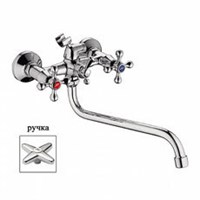 Смеситель для ванны и раковины 1/2 кер L2220 Ledeme  КРЕСТ шаровый перекл., латунь 527568