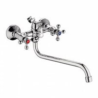 Смеситель для ванны и раковины 1/2 кер L2308 Ledeme КРЕСТ лит нос, латунь 527566