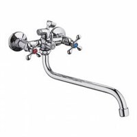 Смеситель для ванны и раковины 1/2 кер L2508 Ledeme КРЕСТ лит нос, латунь 527565