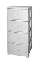 Комод ДЕКОР 4 ярус Ротанг белый В95*Ш38*Г47 527776