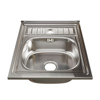 Мойка 50х60 (0,8) вып 3 1/2 MIXLINE 18см  с сифоном 527975