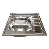 Мойка 60х60 (0,6) лев вып 3 1/2 MIXLINE 16см  с сифоном 528014