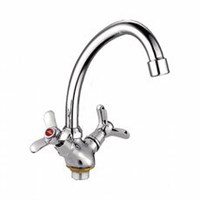 Смеситель для кухни 1/2 кер L4112-2 Ledeme 3-х лепес на гайке, силумин 529912