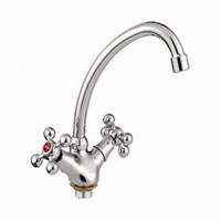 Смеситель для кухни 1/2 кер L4119-2 Ledeme КРЕСТ лит нос на гайке, силумин 529913