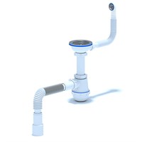 Сифон 3 1/2*40 Ani Грот с гибким круг переливом с гофрой 40*40/50 А0142SA15 АНИ пласт 530857