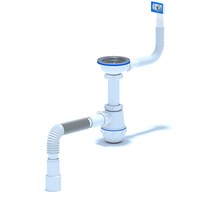 Сифон 3 1/2*40 Ani Грот с гибким прямоуг переливом с гофрой 40*40/50 А0145SA15 АНИ пласт 530859