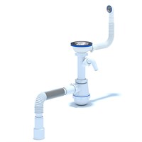 Сифон 3 1/2*40 Ani Грот с носиком, гиб. круг перелив с гофрой 40*40/50 А1042SA15 АНИ пласт 530860