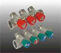 Коллектор 3/4''х1/2'' нар с регулировочными вентилями FRAP (3 вых) 531357