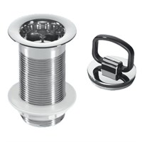 Выпуск (60мм сливная решетка) хромированный без перелива, с контргайкой и хромированной пробкой с кр 871903