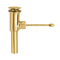 Выпуск (H220мм, D60мм сливная решётка/пробка с рычагом управления, стяжной болт М12х35) латунный; вы 875219