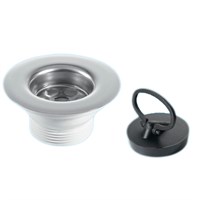 Выпуск (H37мм, D85мм нержавейка сливная решётка) с пробкой; выход 1 1/2