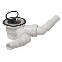 Выпуск (H51мм, D60мм нержавейка сливная решётка) с пробкой и 2-мя адаптерами под углом для слива быт 871468