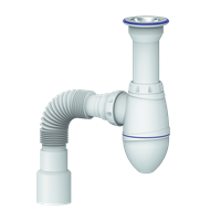 Сифон 1 1/2*40 А120 литой выпуск, с гофрой 40*40*50  UNICORN 533250