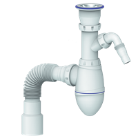 Сифон 1 1/2*40 А320V с носиком, с гофрой 40*40*50  UNICORN 533255