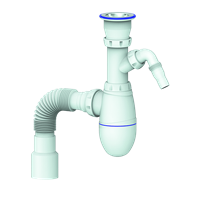 Сифон 1 1/2*40 В320V с носиком, с гофрой 40*40*50  UNICORN 533276