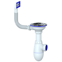 Сифон 3 1/2*40 B410 с прямоуг. переливом  UNICORN 533277