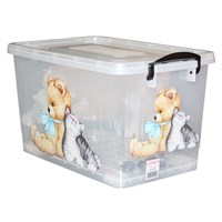 Контейнер д/хранения 35л прозрачный Мишка и Котёнок 533705