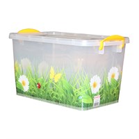 Контейнер д/хранения 35л прозрачный Трава 533706