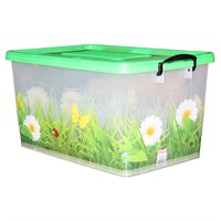 Контейнер д/хранения 50л прозрачный Трава 534322