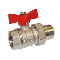 Кран шаровой со сгоном 3/4'' бабочка 11б27п1 Стандарт 232 ГАЛЛОП никель PN 40 533555