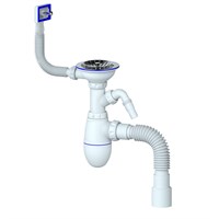 Сифон 3 1/2*40 B435V с прямоуг. перел, с носиком, с гофрой 40*40*50 UNICORN(винт,шток,руч -латунь) 534496