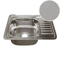 Мойка врез 58х48 (0,8) лев вып 3 1/2 MIXLINE 18см с сифоном ДЕКОР 532308