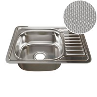 Мойка врез 65х50 (0,8) лев вып 3 1/2  MIXLINE 18см с сифоном ДЕКОР 532310