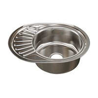 Мойка овал 57х45 (0,8) прав вып 3 1/2 MIXLINE 18 см с сифоном 533710